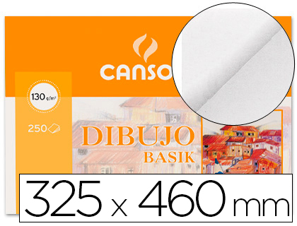 Papel dibujo Canson Basik 325x460mm. 130g/m² sin recuadro